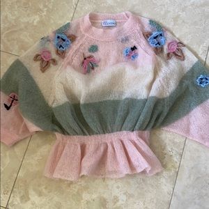 Red Valentino - flower embroidered sweater